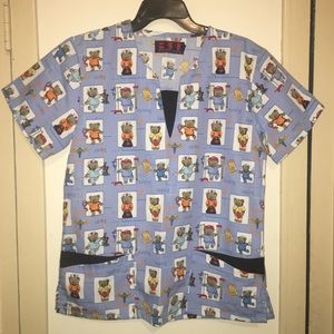 Beverly Hills Uniform Bear Medical Scrub Top Small